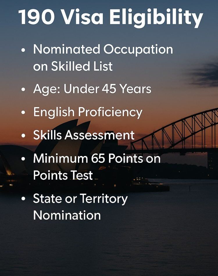 skilled nominated subclass 190 visa